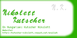 nikolett kutscher business card